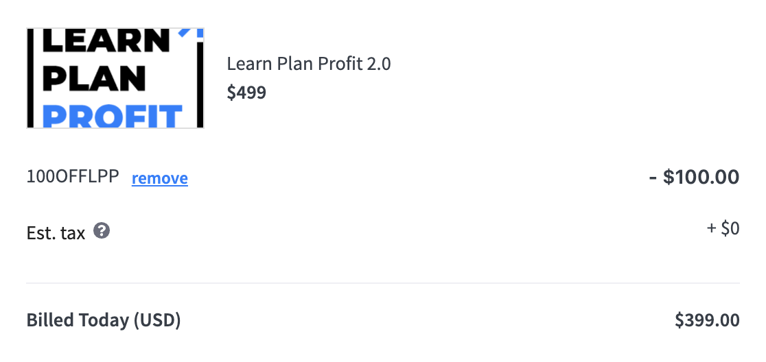 learn plan profit discount